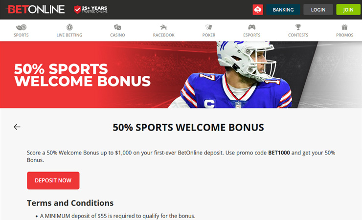 BetOnline Welcome Bonus