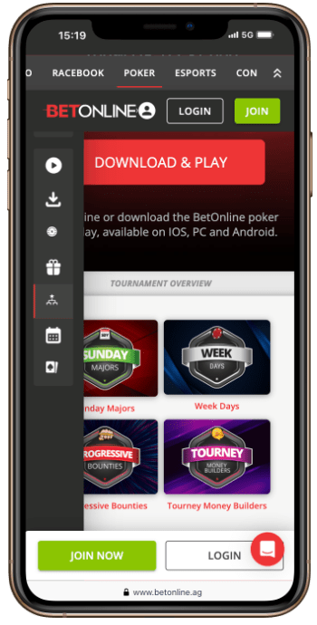 Tournaments at BetOnlin Poker