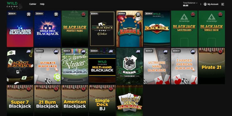 wild casino blackjack games