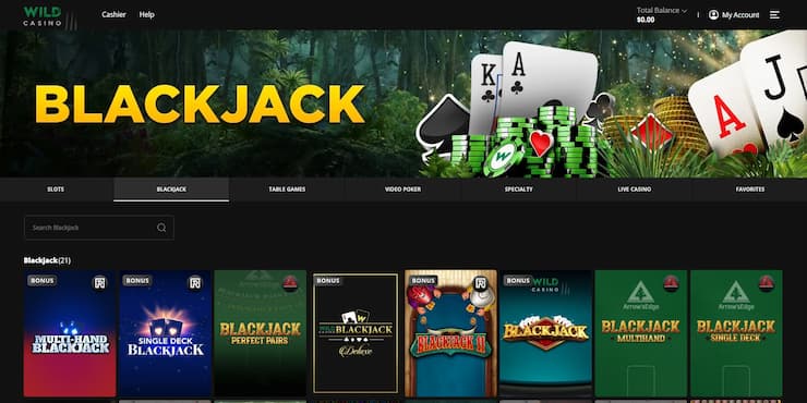 wild casino blackjack