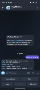 DropMail Telegram Bot