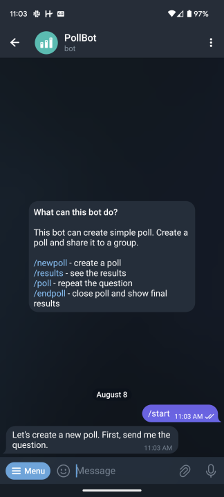 PollBot Telegram Bot