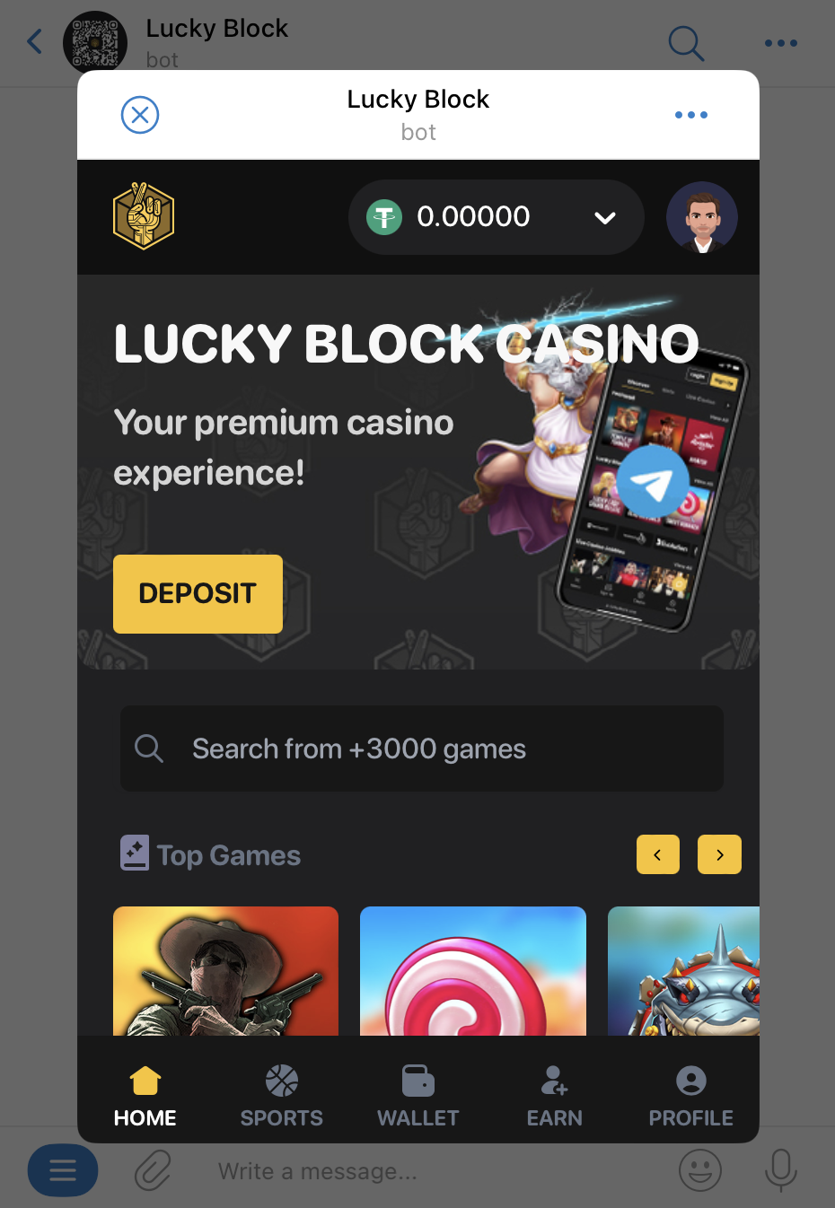 Lucky Block Telegram casino 