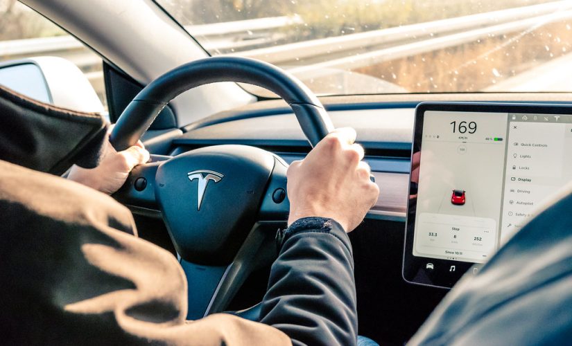 Inside a Tesla Model 3. A Tesla Model 3 was involved in a fatal accident in 2019.