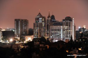 Bengaluru in India at night