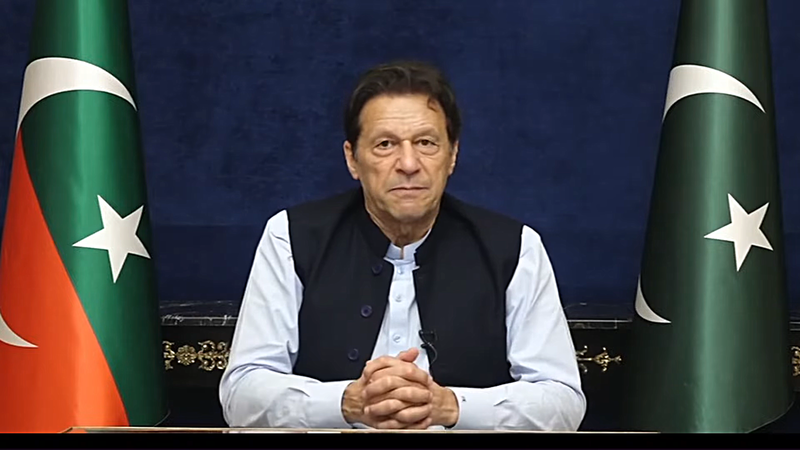 Former Pakistan Prime Minister Imran Khan. His team have used AI to send a video message from him while he is in jail