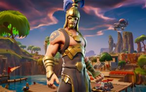 Artists impression of a Fortnite character in a Greek mythology style