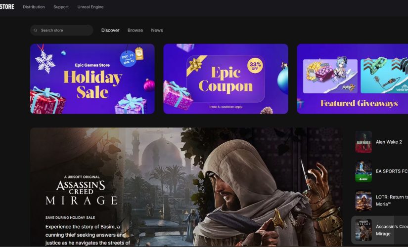 Começou a Promoção de Verão da Epic Games Store com Caschback de