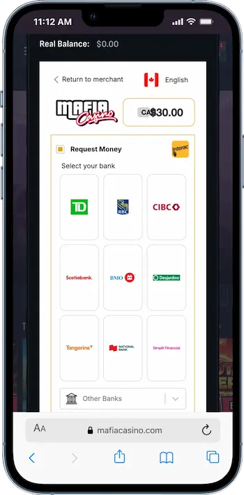 mafia casino interac available banks