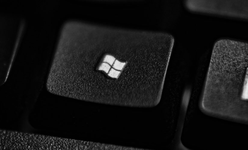 A photo of the windows key on a keyboard