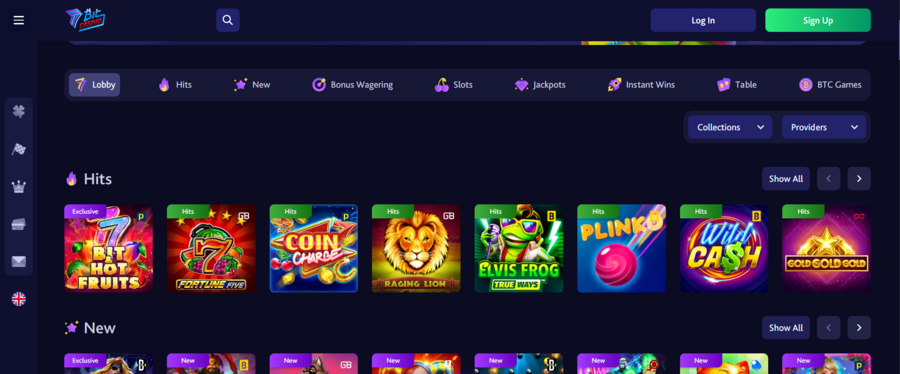 7Bit is one of the few online crypto casinos that offers insight into its payment system without requiring registration.