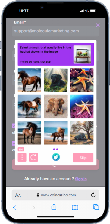 Step 3 - Complete the Captcha