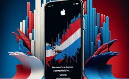 A symbolic representation of the Apple News app's introduction of new live features for the US election 2024, with a completely text-free approach.