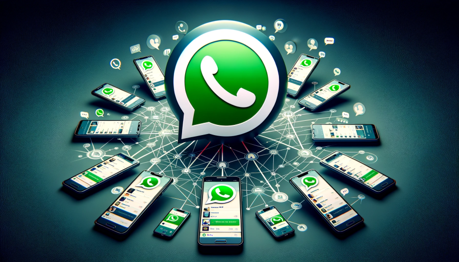 WhatsApp's latest update with new Channel features including voice messages, polls, and multiple admins, set against a vibrant green backdrop with chat bubbles.
