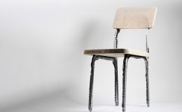 A chair made by 3D printing techniques devised by MIT scientists.