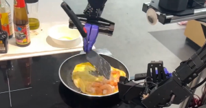 A screenshot of Mobile ALOHA, the robot cook from researchers at Google DeepMind