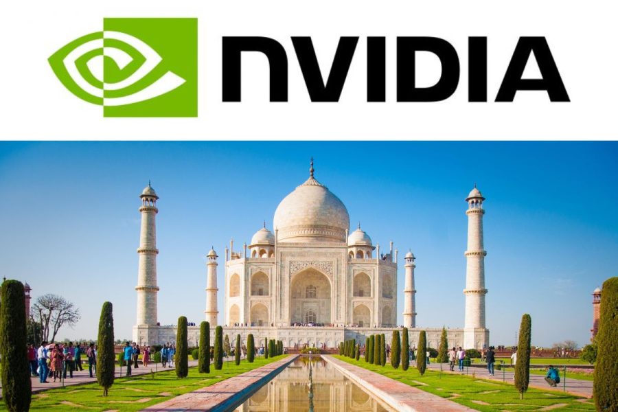 A picture showing India's Taj Mahal with the Nvidia logo above
