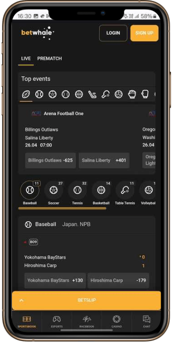 BetWhale Live Betting