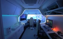 An image of a starship themed games room