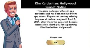 An image stating the closure of Kim Kardashian Hollywood