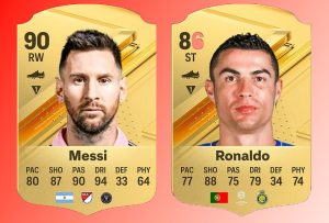Messi and Ronaldo's EAFC base cards