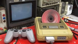 An image of a modded Nintendo PlayStation