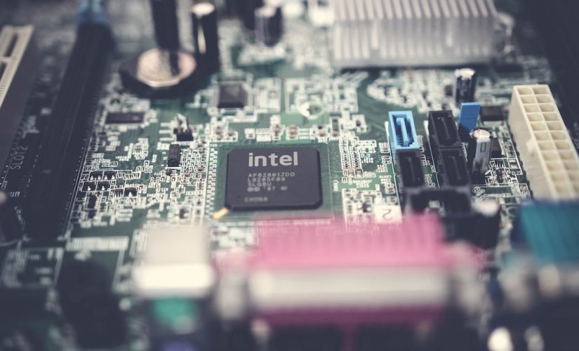 An Intel processor inside a computer