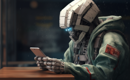 a robot using a smartphone