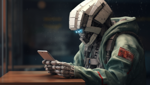 a robot using a smartphone