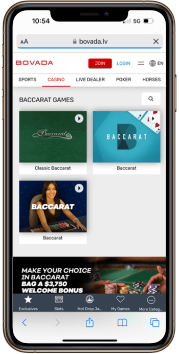 Bovada Baccarat