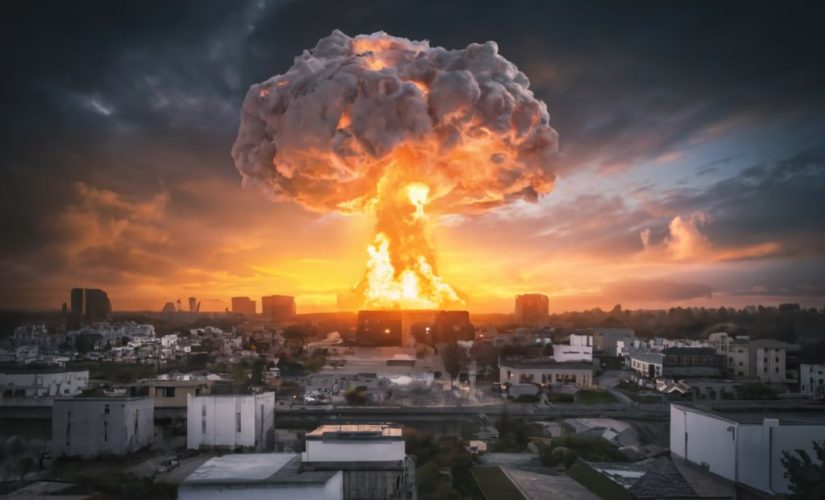 An AI-Generated image of a nuclear bomb going off