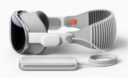 An image showing the Apple Vision pro headset at a side on angle