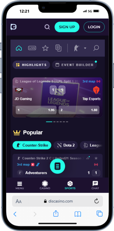 Discasino New Mobile Sportsbook