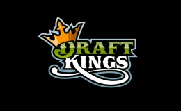 A an image of the DraftKings logo on a black background. 'draft' is in green text with a crown atop the 'D'. Kings is in white text and sits below.