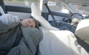 Illegal to be asleep in the back of your self-driving car.