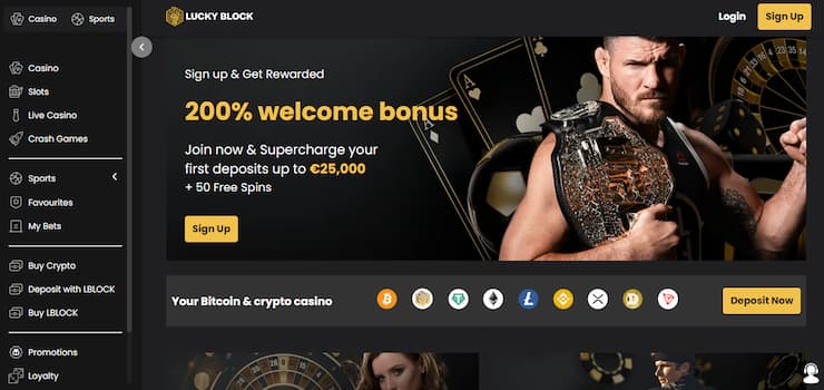 lucky block casino welcome bonus
