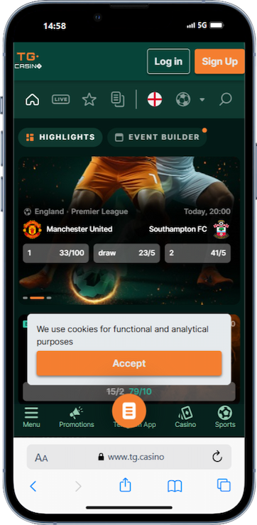 TG Casino New Mobile Sportsbook