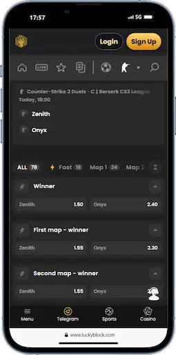 Esports Match Betting Zenith vs Onyx
