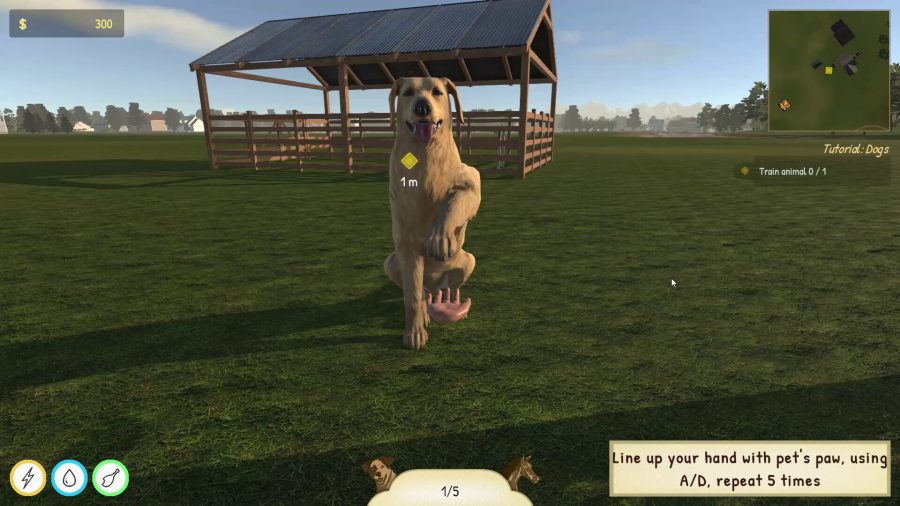 An image of a dog being trained in Animal Trainer Simulator.