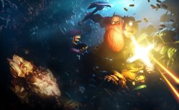 Artwork from the game Deep Rock Galactic depicting a dwarf