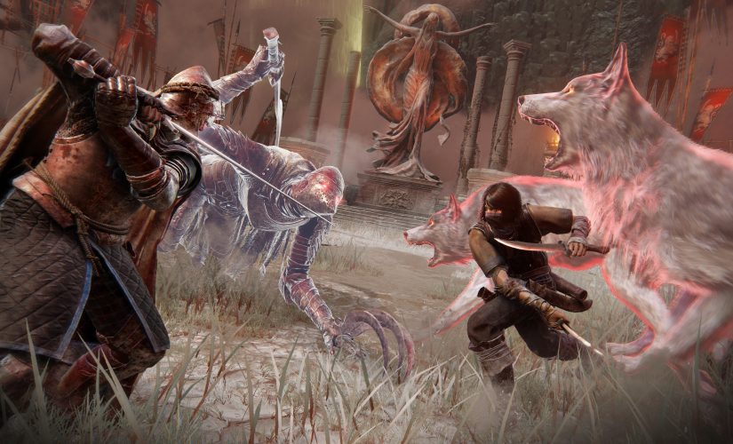 An image of a warrior fighting in Elden Ring.