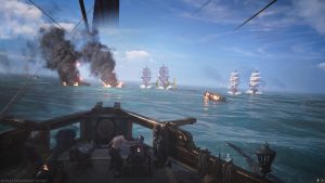 A battle rages at sea in Skull and Bones