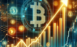 A stylized stock market chart showing a significant upward trend, symbolizing a rise in Bitcoin value. The artwork conveys a sense of growth and prosperity in the digital currency world. Bitcoin price crypto market hits record high, first time since 2021
