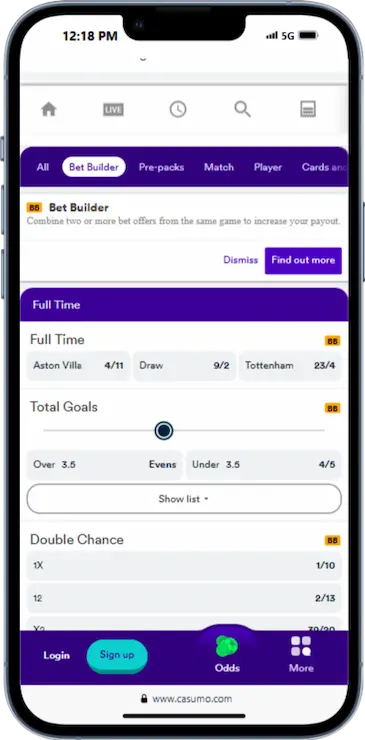 Best Bet Builder Bookie In The UK - Casumo