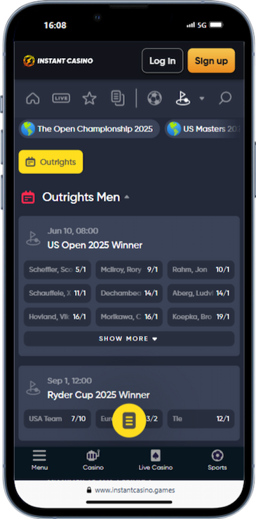 Golf Betting At Instant Casino