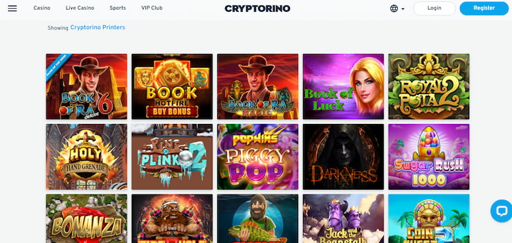 Provably Fair slots at Cryptorino