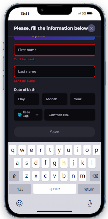 Step 2 – Complete the registration form.
