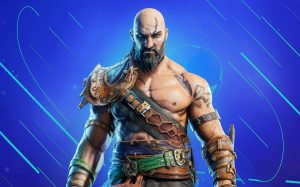 An AI-generated image of Kratos in the style of Fortnite