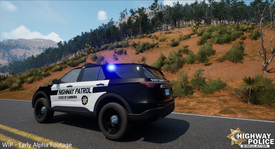 A cinematic image of a Police 4x4 from Highwau Police Simulator/