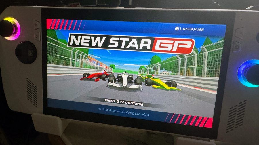 A photograph of New Star GP running on a ROG Ally